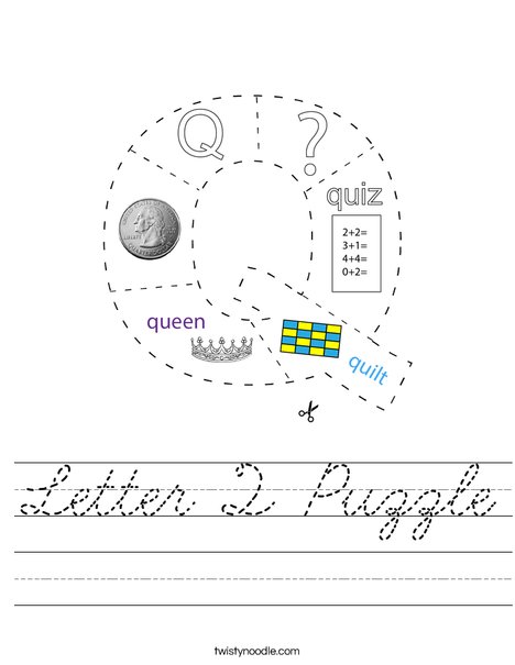 Letter Q Puzzle Worksheet