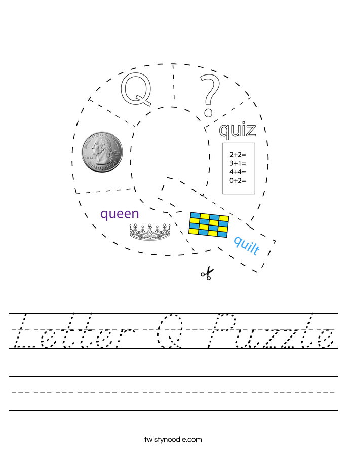Letter Q Puzzle Worksheet