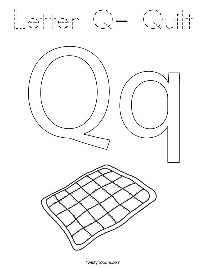 Letter Q- Quilt Coloring Page
