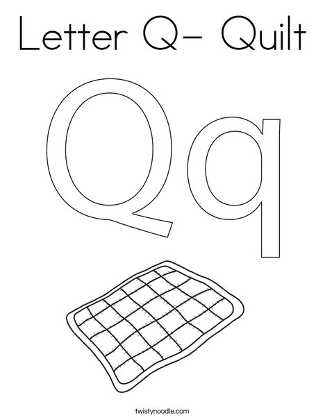 Letter Q- Quilt Coloring Page