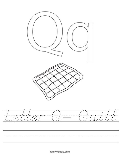 Letter Q- Quilt Worksheet