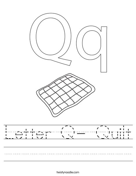 letter q quilt worksheet twisty noodle