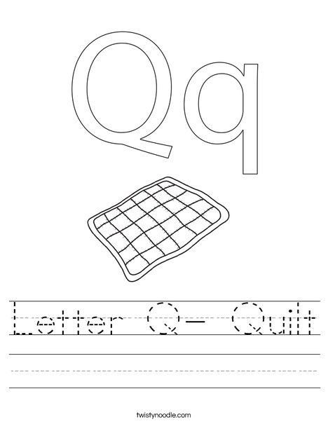 Letter Q- Quilt Worksheet