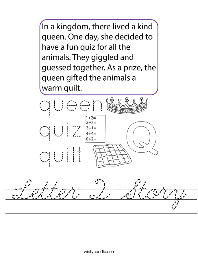 Letter Q Story Worksheet
