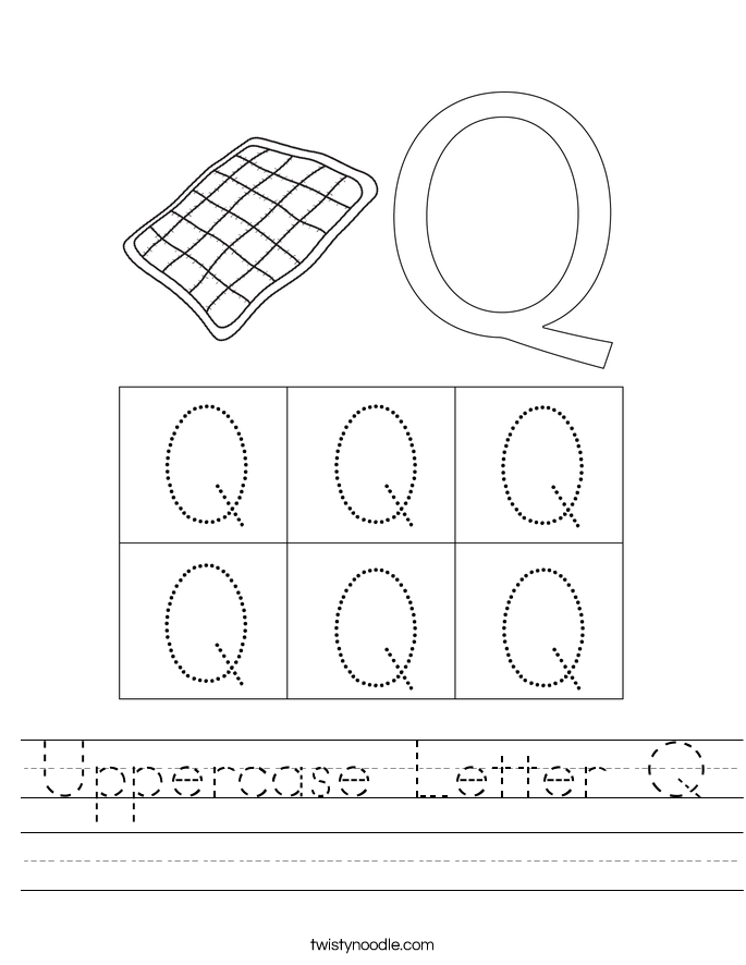 Uppercase Letter Q Worksheet  Twisty Noodle