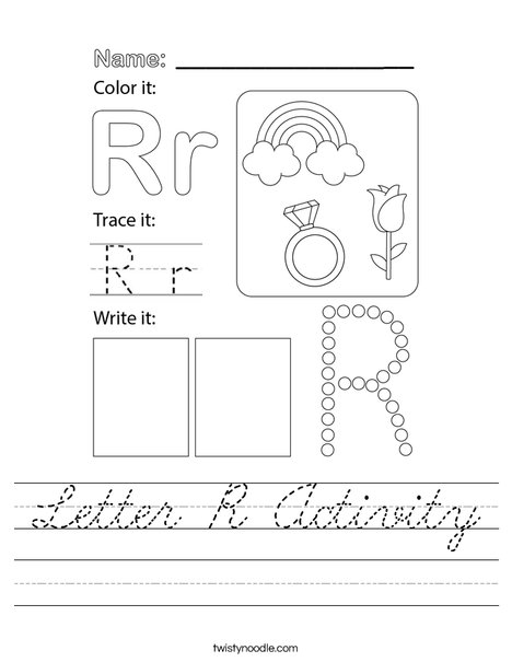 Letter R Activity Worksheet