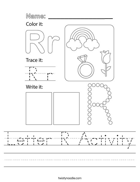 Letter R Activity Worksheet