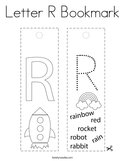 Letter R Bookmark Coloring Page