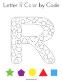 Letter R Color by Code Coloring Page