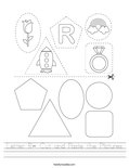 Letter R- Cut and Paste the Pictures Worksheet