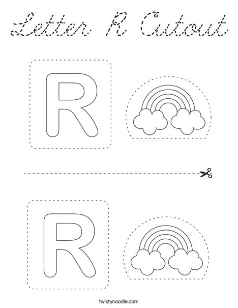 Letter R Cutout Coloring Page