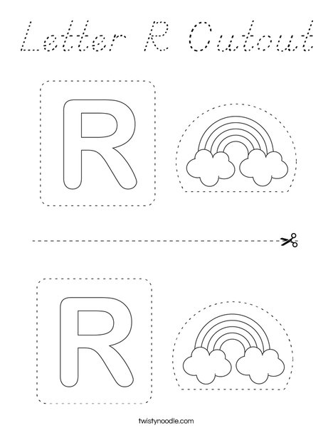 Letter R Cutout Coloring Page