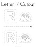 Letter R Cutout Coloring Page