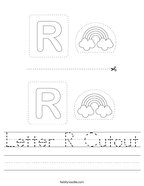 Letter R Cutout Handwriting Sheet