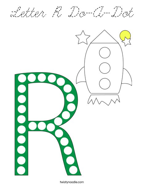 Letter R Do-A-Dot Coloring Page