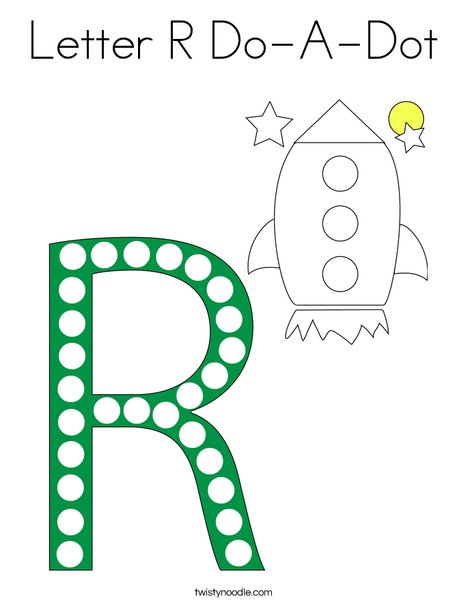 Letter R Do-A-Dot Coloring Page