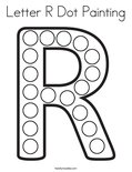Letter R Dot Painting Coloring Page