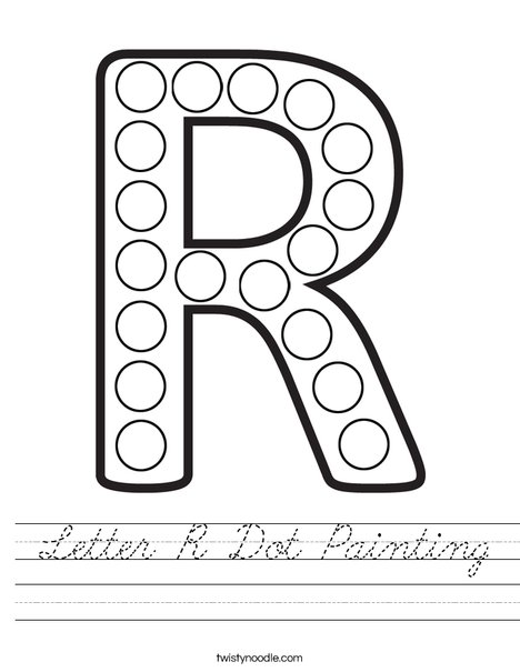Letter R Dot Painting Worksheet