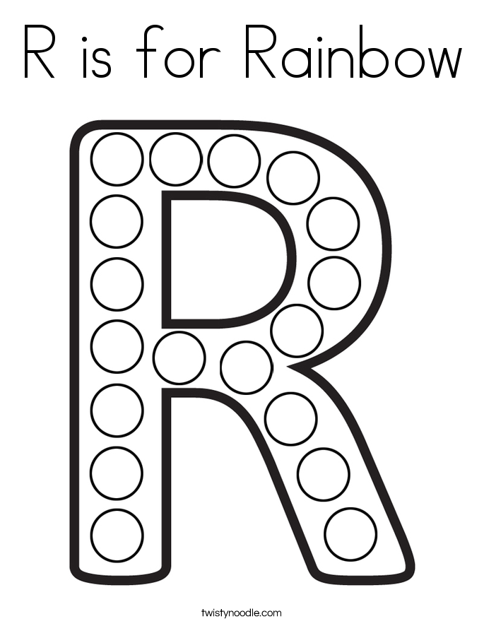 R is for Rainbow Coloring Page