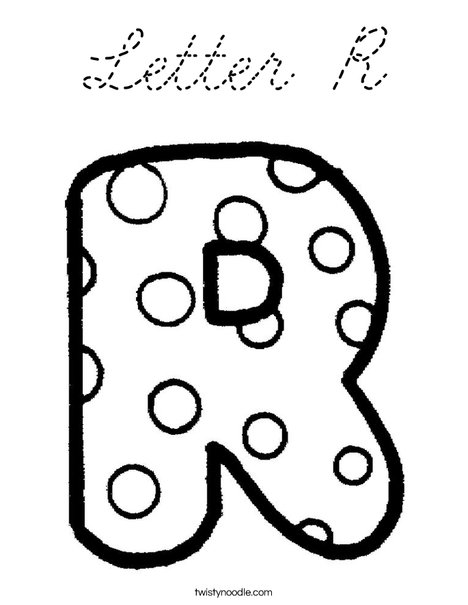 Letter R Dots Coloring Page