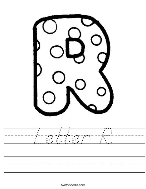 Letter R Dots Worksheet