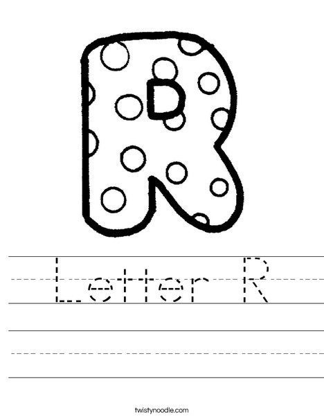 Letter R Dots Worksheet