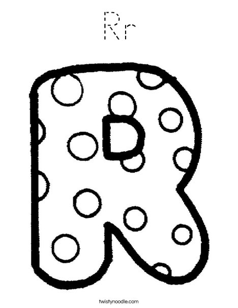 Letter R Dots Coloring Page