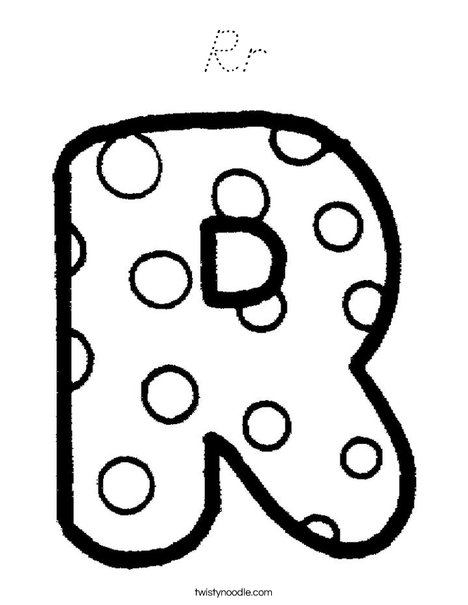 Letter R Dots Coloring Page