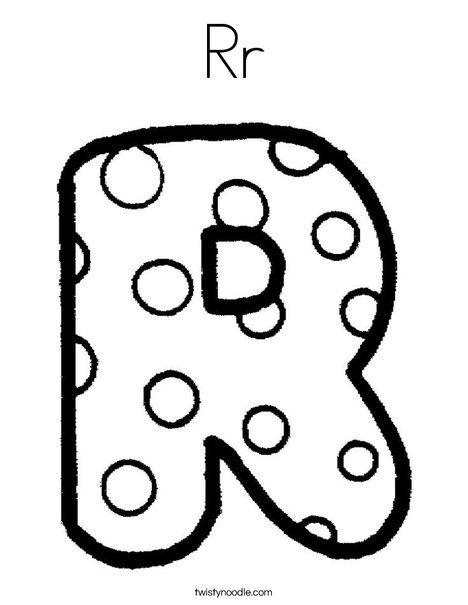 Letter R Dots Coloring Page