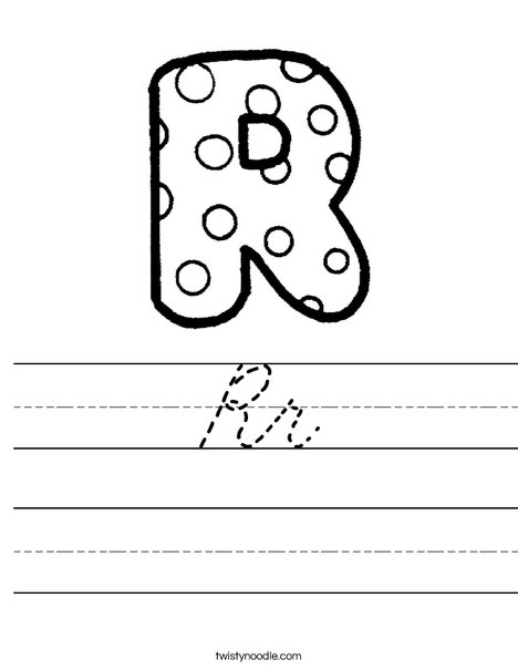 Letter R Dots Worksheet