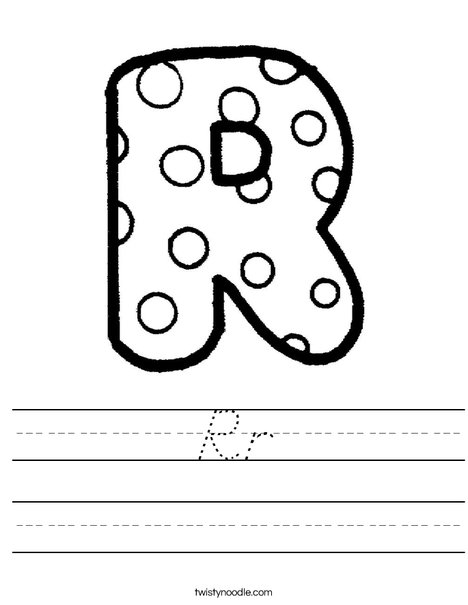 Letter R Dots Worksheet