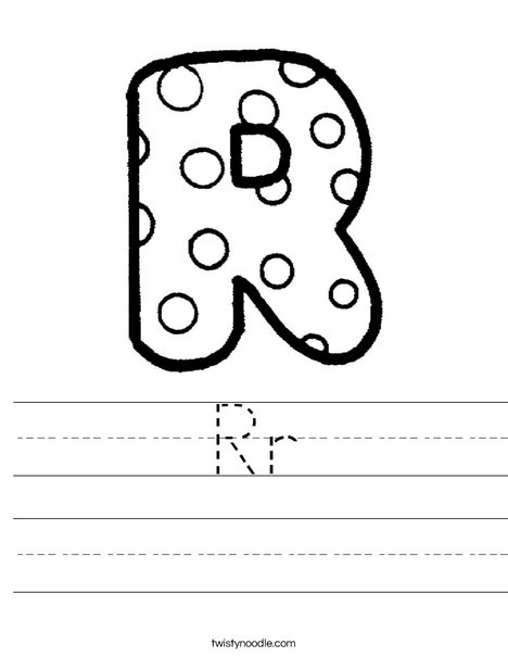 Letter R Dots Worksheet