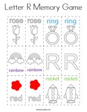 Letter R Memory Game Coloring Page