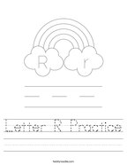 Letter R Practice Handwriting Sheet