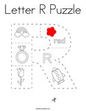 Letter R Puzzle Coloring Page