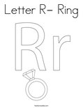 Letter R- Ring Coloring Page