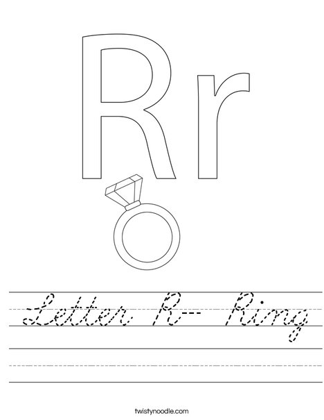 Letter R- Ring Worksheet