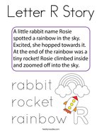Letter R Story Coloring Page