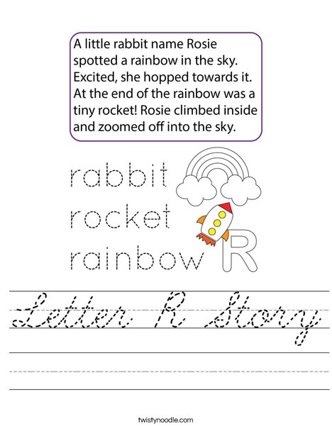 Letter R Story Worksheet