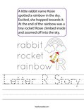 Letter R Story Worksheet