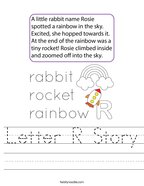 Letter R Story Handwriting Sheet