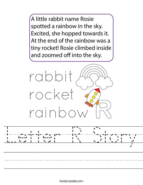 Letter R Story Worksheet