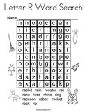 Letter R Word Search Coloring Page