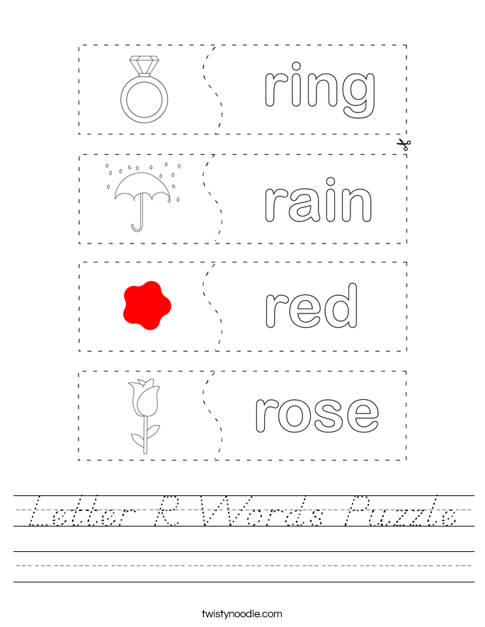Letter R Words Puzzle Worksheet