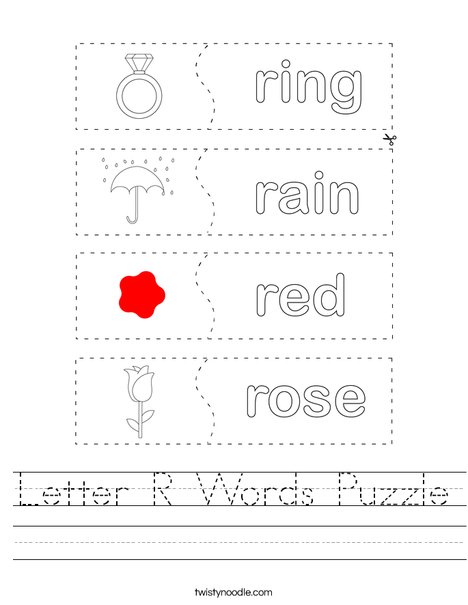 Letter R Words Puzzle Worksheet