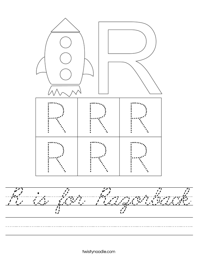 R is for Razorback Worksheet