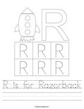 R is for Razorback Worksheet