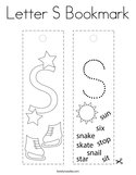 Letter S Bookmark Coloring Page
