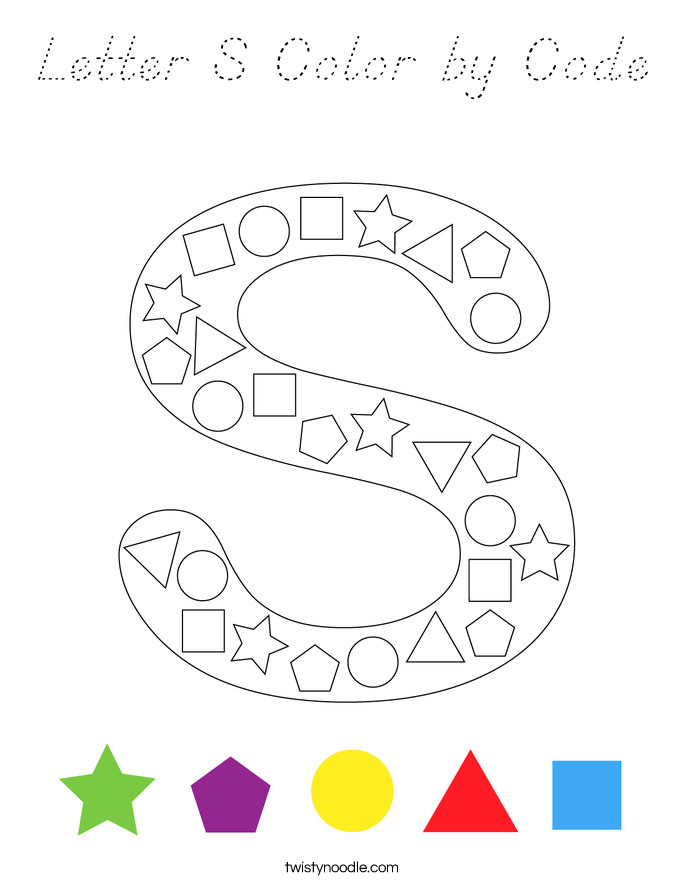 Letter S Color by Code Coloring Page