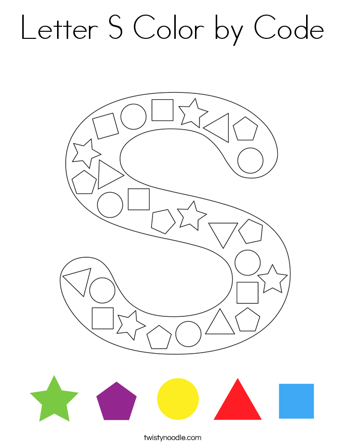 Letter S Color by Code Coloring Page
